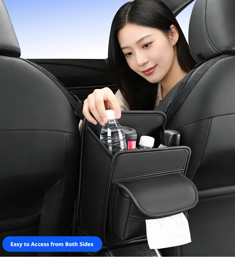 SEAMETAL Car Back Seat Organizer Tissue Holder PU Leather Storage Pocket Hanging Car Storage Bag for Backseat Universal Fit