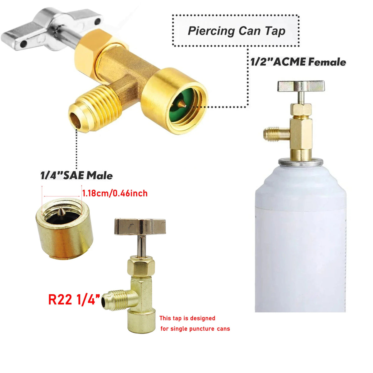 3-cestný AC manoměr s hadicami pre R12/R22/R404A/R134a | Automobilová HVAC diagnostika chladiaca látka