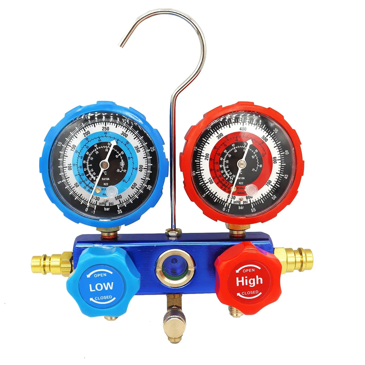 NEW Car Air Conditioning Pressure Manifold Gauge Hose Kit R22 R-410A R-134a R-404A Refrigerant Pressure Gauge Set Storage Box