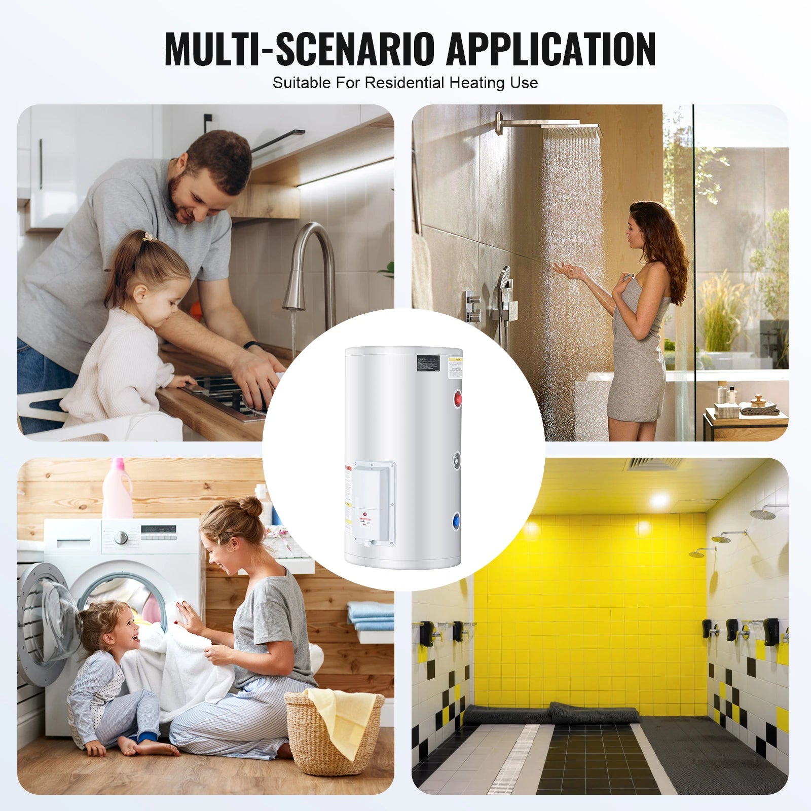 Chauffe-eau électrique 70L avec écran LED et contrôle de la température