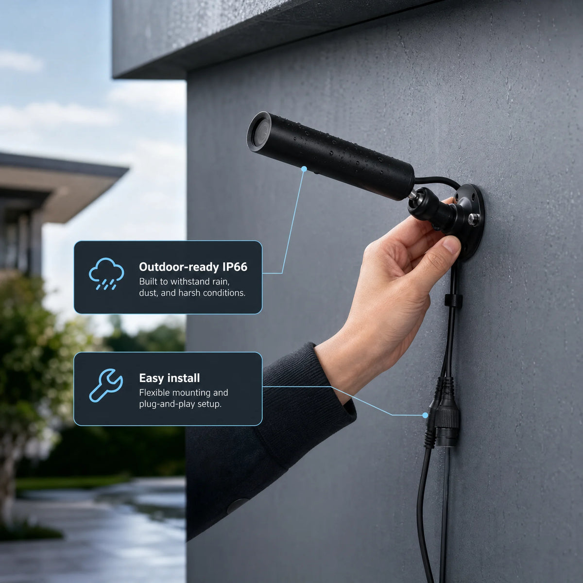 5MP IP66 PoE Mini Bullet Camera with Motion Detection