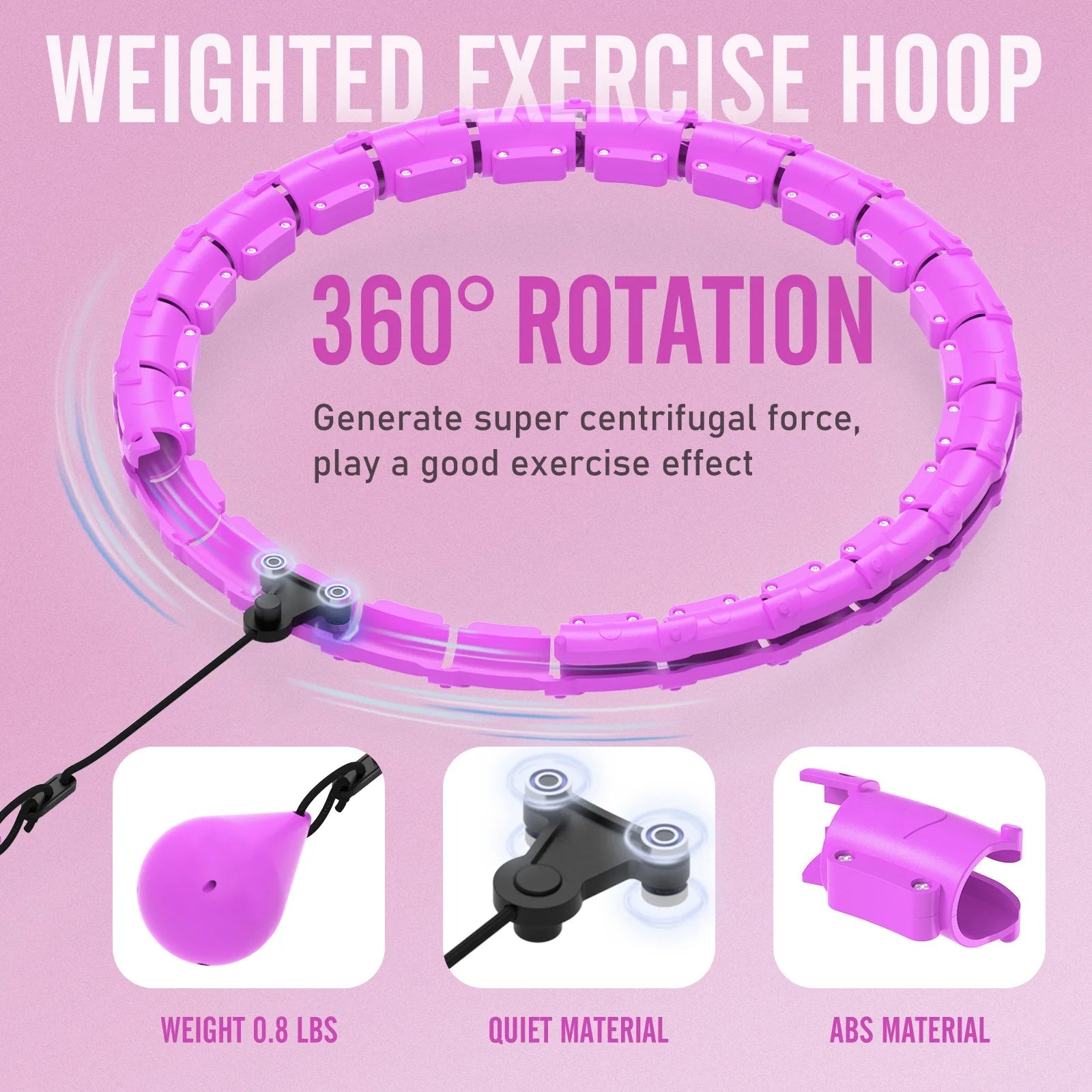 Adjustable 24-Knot Weighted Exercise Hoop for Bodybuilding Weight LossPortable Fitness Circle for Home Gym Use Men Women