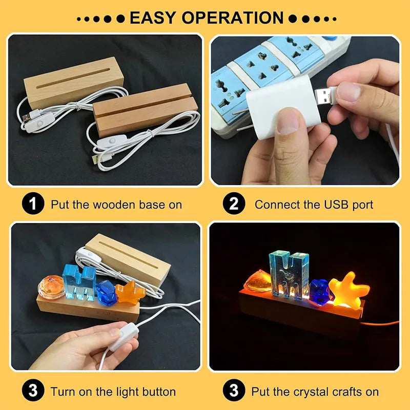 USB LED Display Base for Compatible Acrylic Art