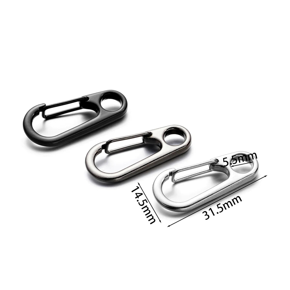 5/10pcs Lobster Clasp Buckle Keychain Carabiners Outdoor Camping Buckles 13x34mm Alloy Spring Snap Hooks Keychains Tool Clips