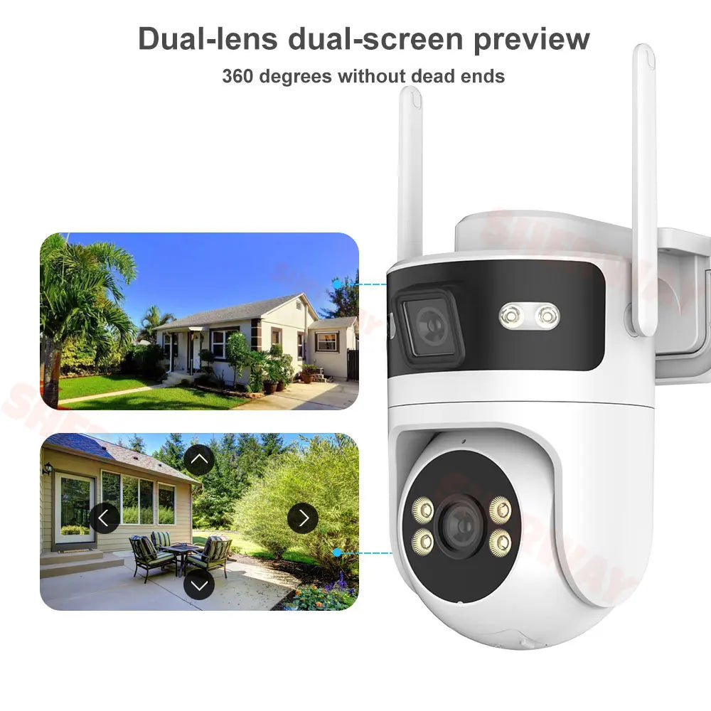 4K 8MP Dual Lens PTZ Outdoor WiFi Security Camera with AI Tracking