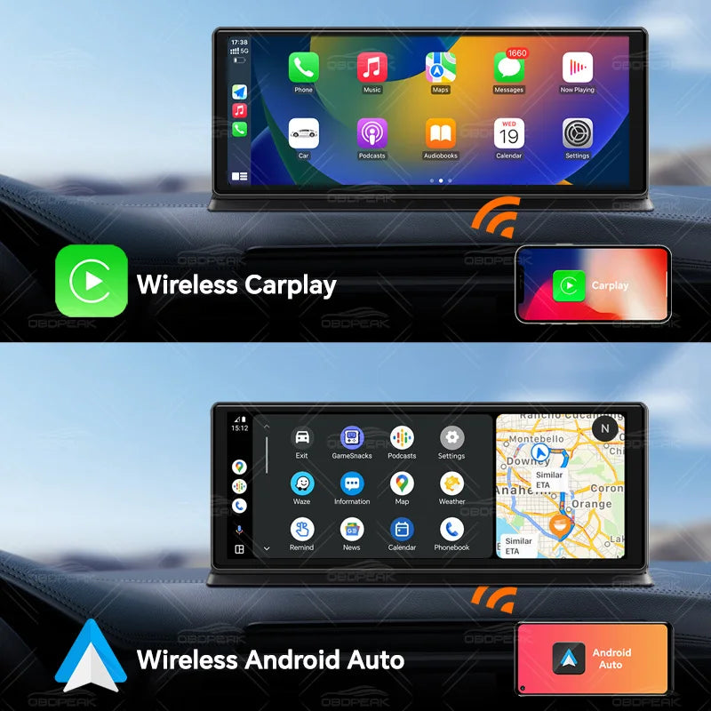 Front 5K Rear 1080P Dash Cam with 11.3-Inch Touch Screen and Night Vision