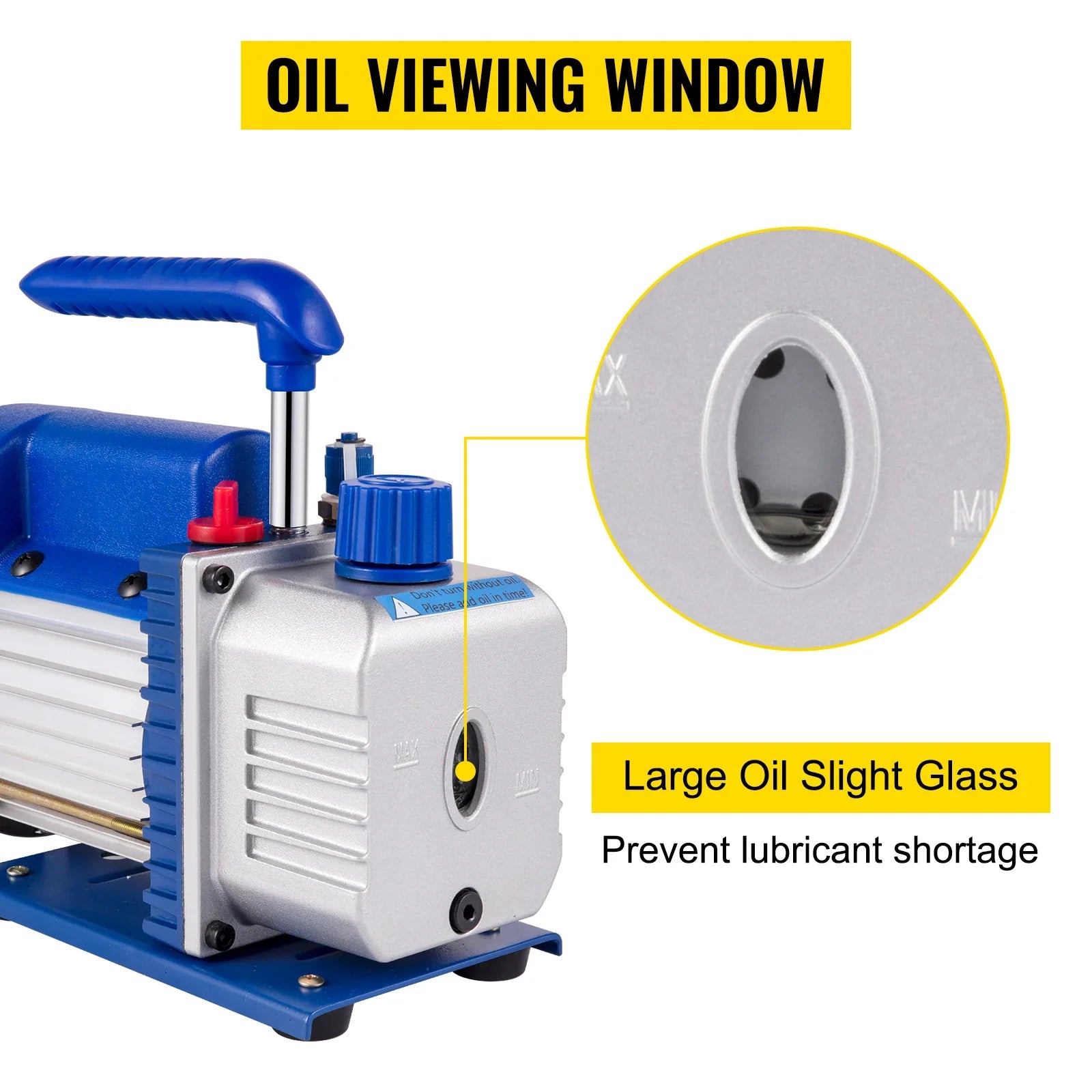 Vacuum Pump with Gauges for AC Refrigerant and HVAC Systems