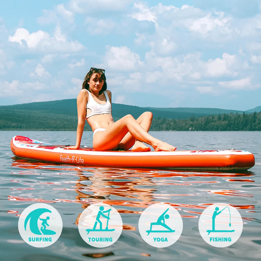 FunWater Inflatable Stand Up Paddle Board Paddling Board Surfboard Surf Sup Board 320-385CM Non-Slip Water Sport Paddle Board