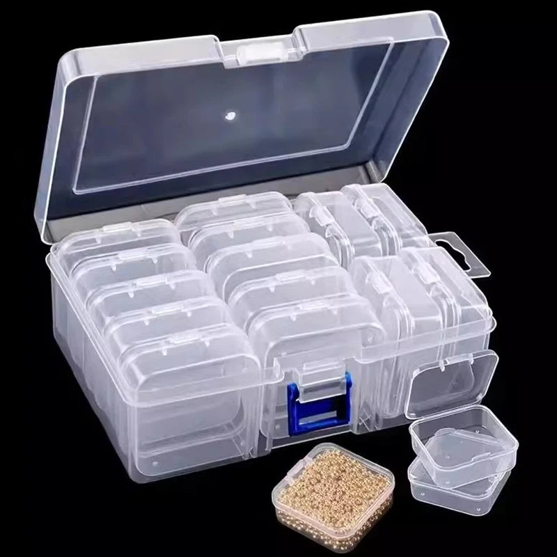 Clear Mini Storage Boxes, 14 to 42 Piece Sets
