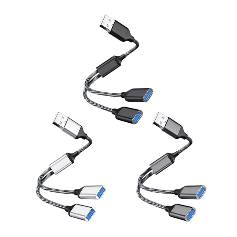 USB-A to Dual USB-A Splitter Cable, 28 cm