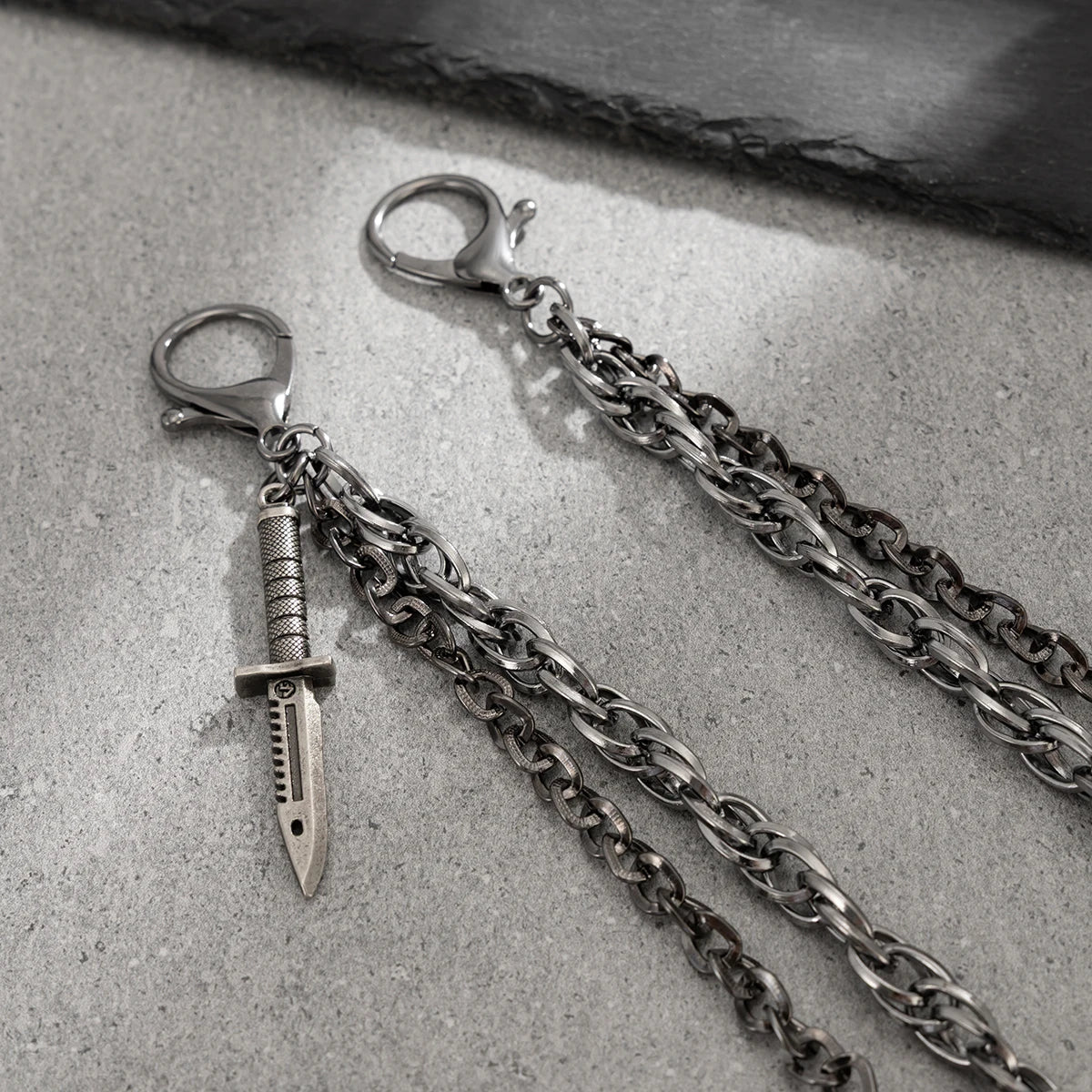 Salircon HipHop Goth Δημιουργικό Π pendant Keychain Μέση ζώνη άνδρες γυναίκες vintage πορτοφόλι παντελόνι hipster κουλούρα Halloween κοσμήματα