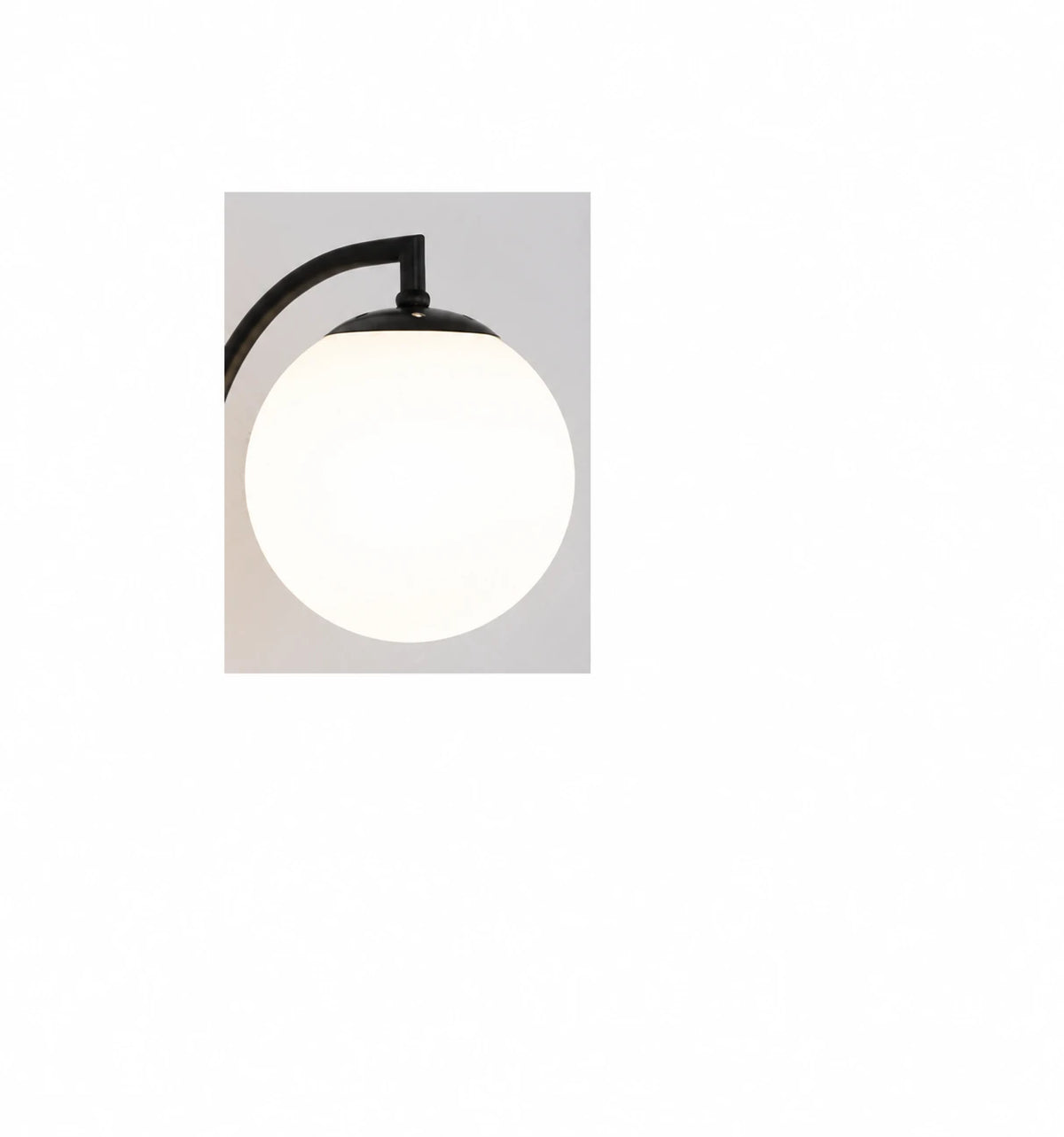 Glazen bolvormige wandlamp in zwart of goud