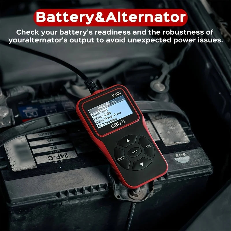 V100 OBDII/EOBD-ajoneuvon vikakoodinlukija