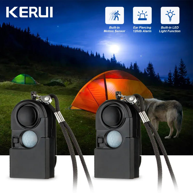 KERUI 1/2/5 Pcs Portable Mini Motion Detector Alarm 120DB Siren SOS LED Light Security For Travel Home Kids Safe Personal Alarm