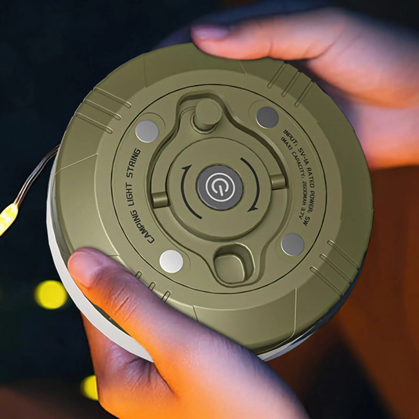 Luci da campeggio a stringa retrattili 20m ricaricabili USB-C 2600mAh