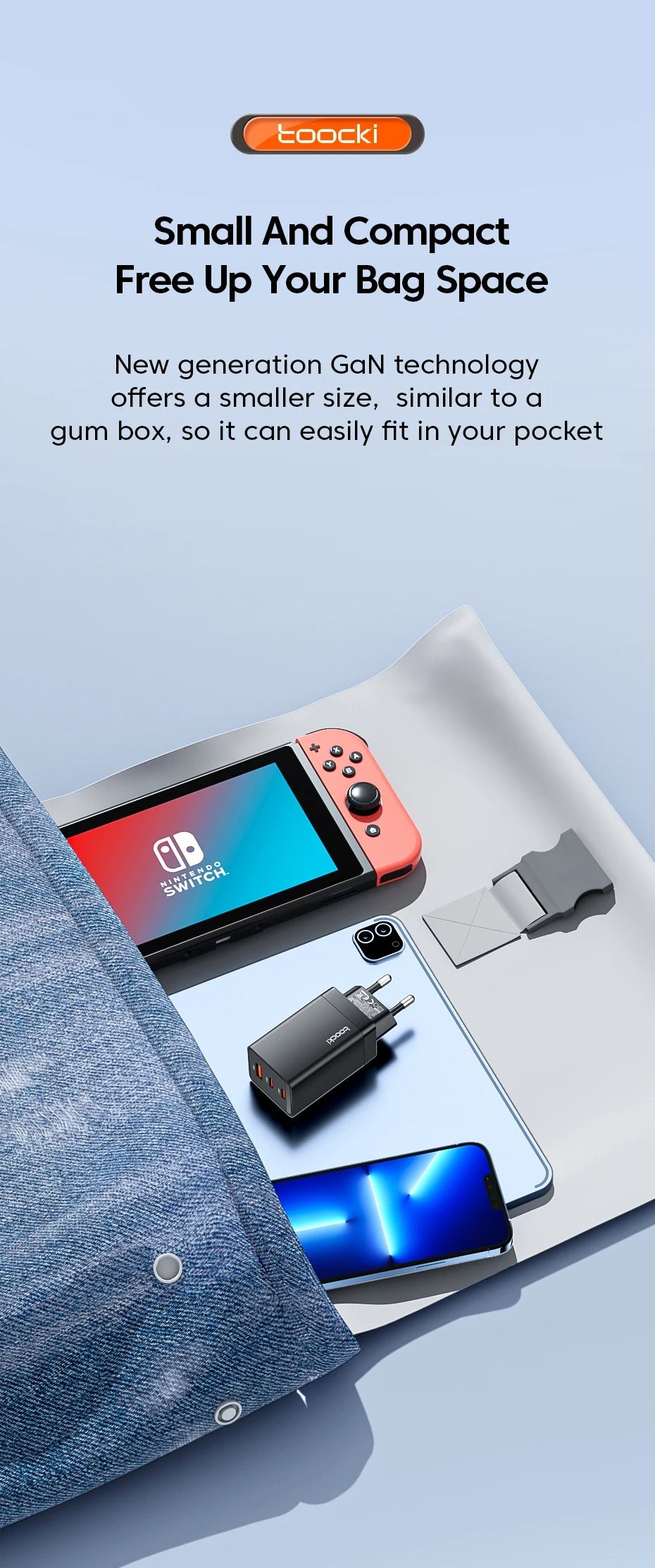 Toocki 67W GaN USB C Charger Fast Charging Multi-Color Type C Charger for Macook iPhone 15 14 13 12 Pro Max Samsung Xiaomi POCO