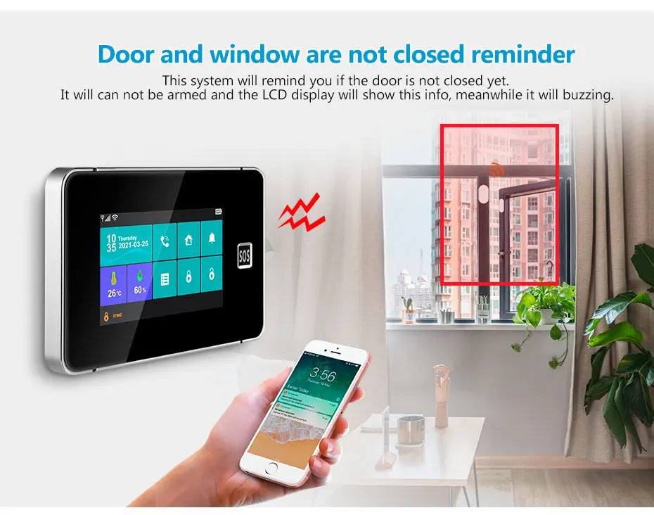 Desde España Entrega Kerui Sistema de Alarma 4G WiFi para Hogar Pantalla Táctil de 4.3 pulgadas Funciona con Tuya 433MHz Alarma de Burglar Seguridad