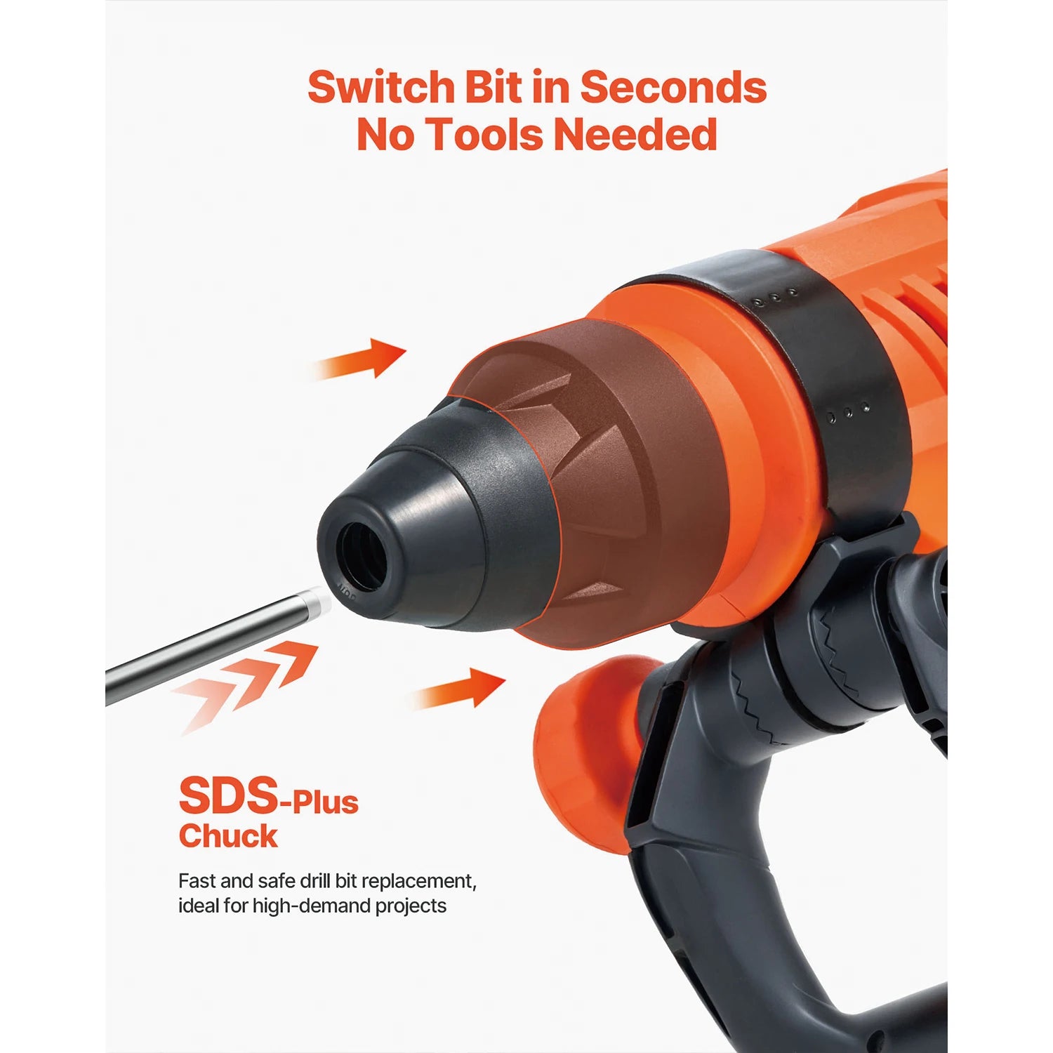 Περιστροφικό πιστολέτο SDS-Max 1600W 25J Επαγγελματικό εργαλείο κατεδάφισης