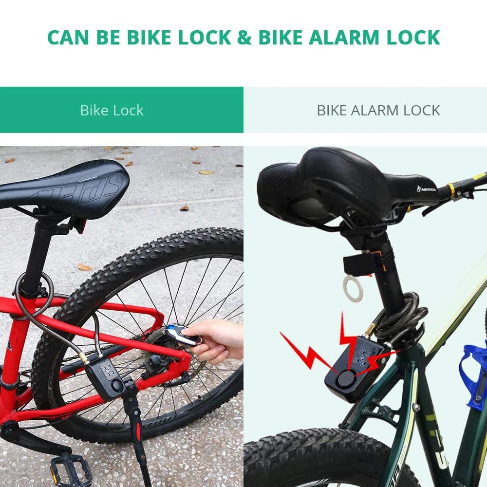 Bicycle Cable Alarm Lock with Remote