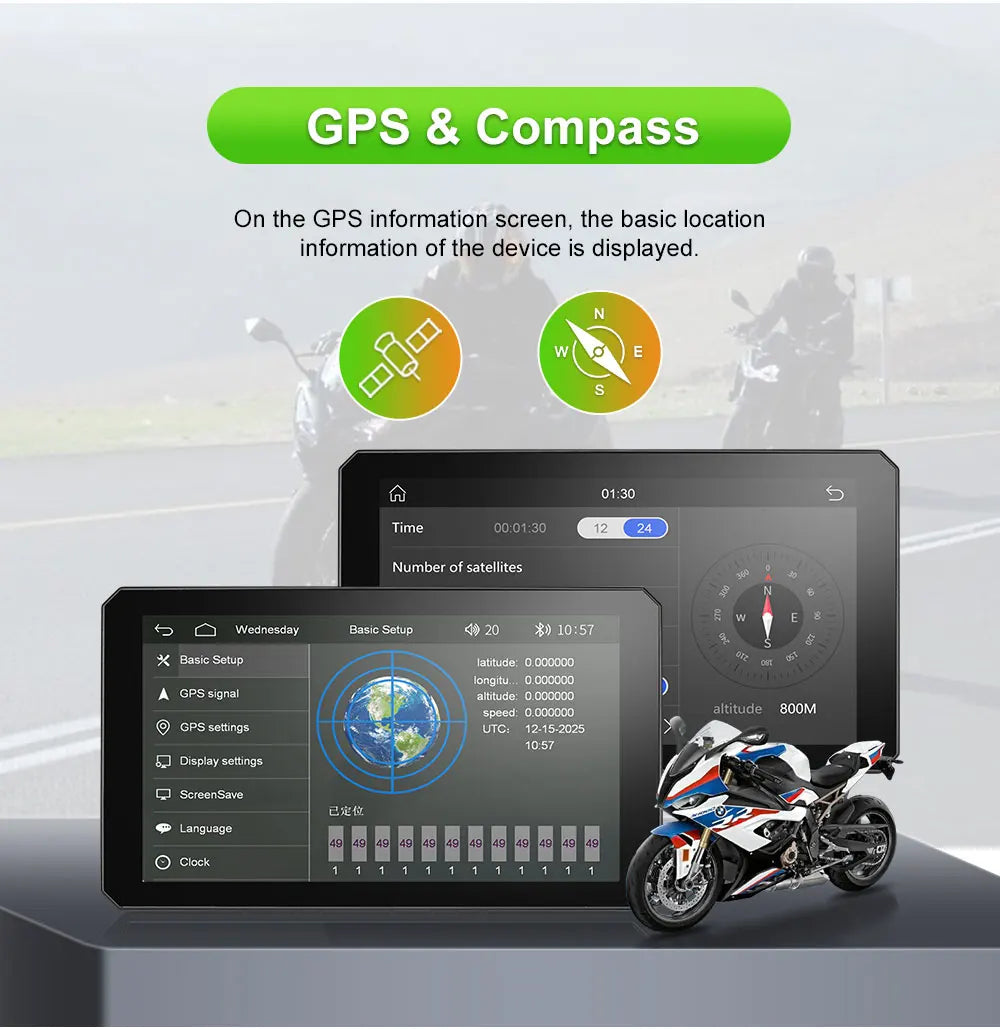 Navegador portátil para motocicleta B7 para BMW R1200 R1250GS S1000 M1000 XR ADV, táctil, al aire libre, impermeable, protector solar, CarPlay, Android Auto