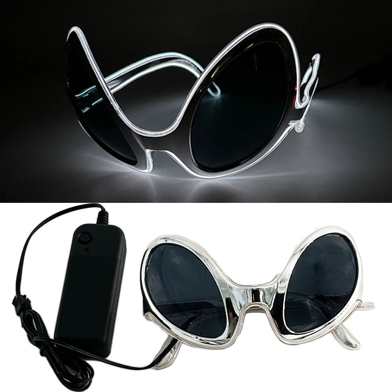 LED Luminous Futurist Cyberpunk Glasses LED Light Up Glasses cool cyberpunk glasses for man women cospaly supplies