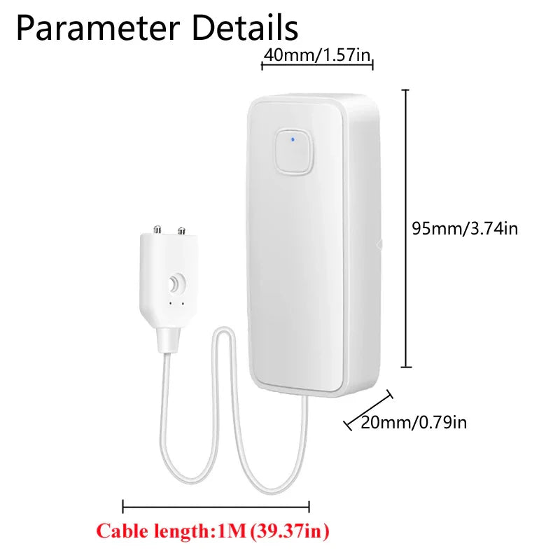 Tuya Smart Flood Leakage Sensor Remote Monitor WiFi Water Overflow Level Detector Water Leak Sensor Security Sound Alarm System