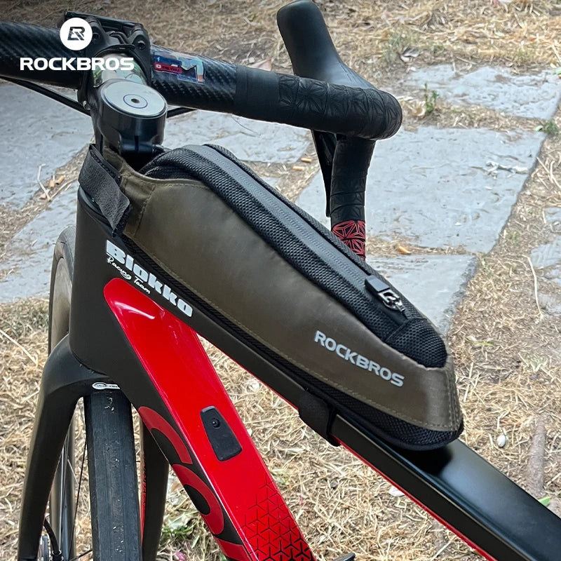 Bike Top Tube Frame Bag Rainproof Nylon Phone & Tool Storage
