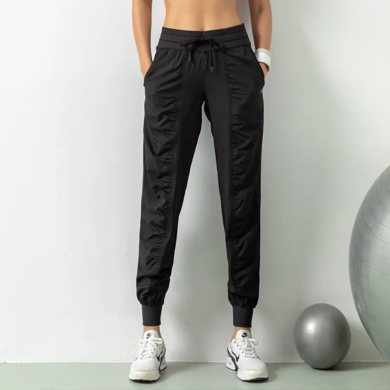 Wrinkle Slimming Fitness Sports Pants WOMEN'S Loose Fitting Leggings Running Pants Casual Quick Drying Pants Harlan Pants Thin