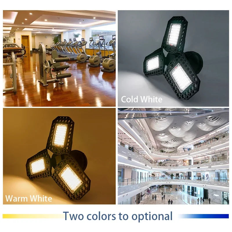 E27 LED Garage Light with 3 Adjustable Panels