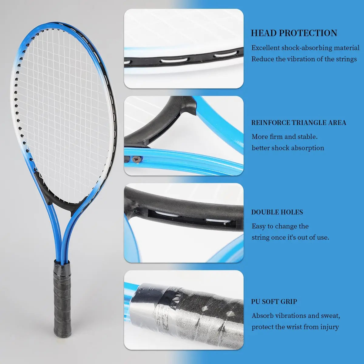 2pcs Tennis Rackets Included Tennis Bag And Tennis Sports Exercise Racquet Set Youth Games Outdoor,Suitable for Beginner