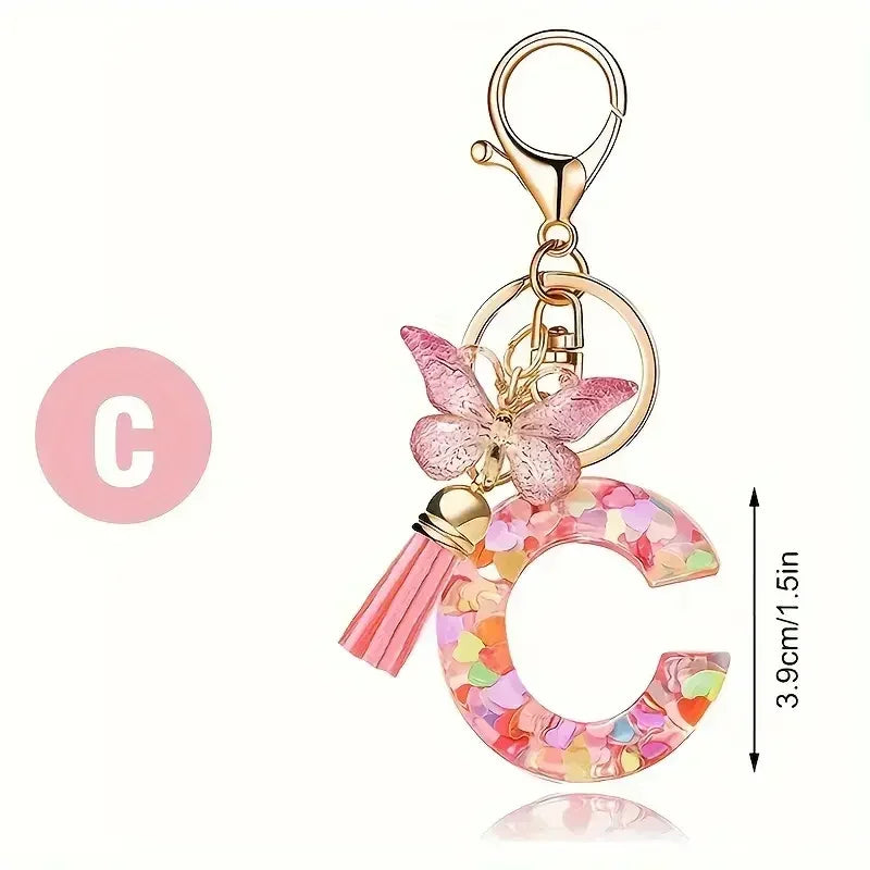 Fashion DIY Κεφαλίδες A-Z Letters keychain Μεταλλικός Φαρέτρα Pendant Key Chain Γυναίκες Κλειδί Αυτοκινήτου Αλυσίδα Απλό Γράμμα Όνομα Κλειδί Δώρο Κοσμήματα