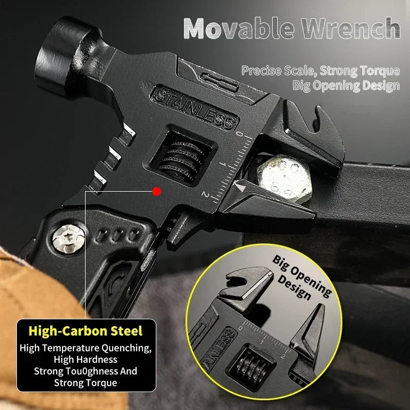 Hammer, Wrench and Pliers Multitool with Sheath