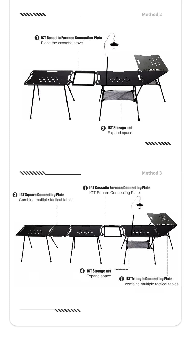 Aluminum Alloy IGT Tactical Folding Table with Adjustable Legs