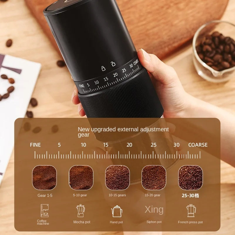 Portable Burr Coffee Grinder with 30 Grind Settings