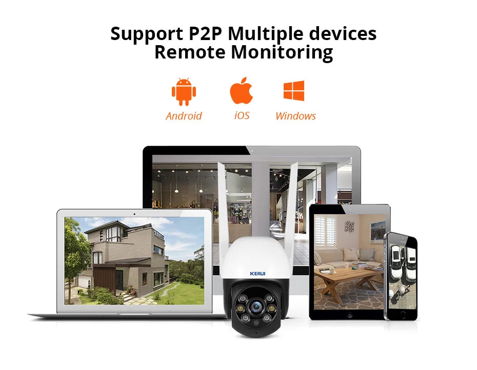 KERUI 5MP Outdoor WiFi Dome Security Camera with Auto Tracking