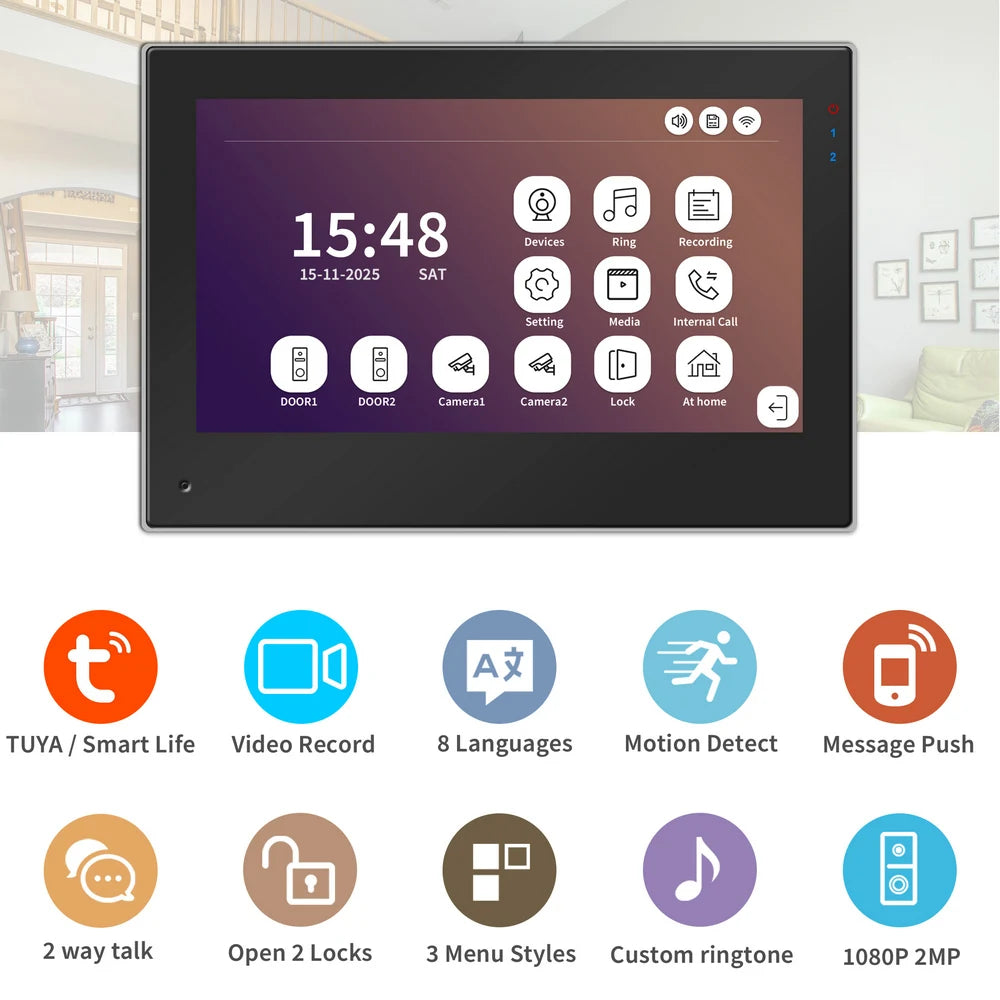 Karmen Video Doorbell Intercom 1080P Wide-Angle Touch Screen