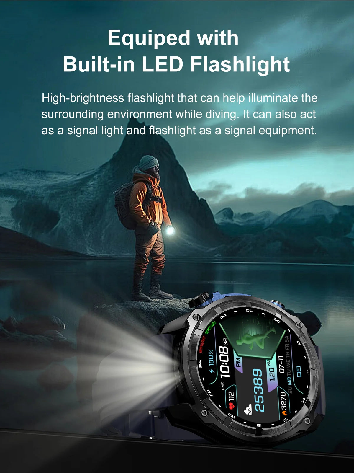 GPS Smartwatch with Offline Maps, AMOLED Display & 4GB Memory