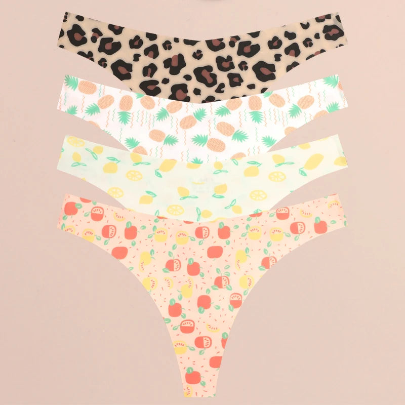 Stretchstrings voor dames met print - 4 stuks