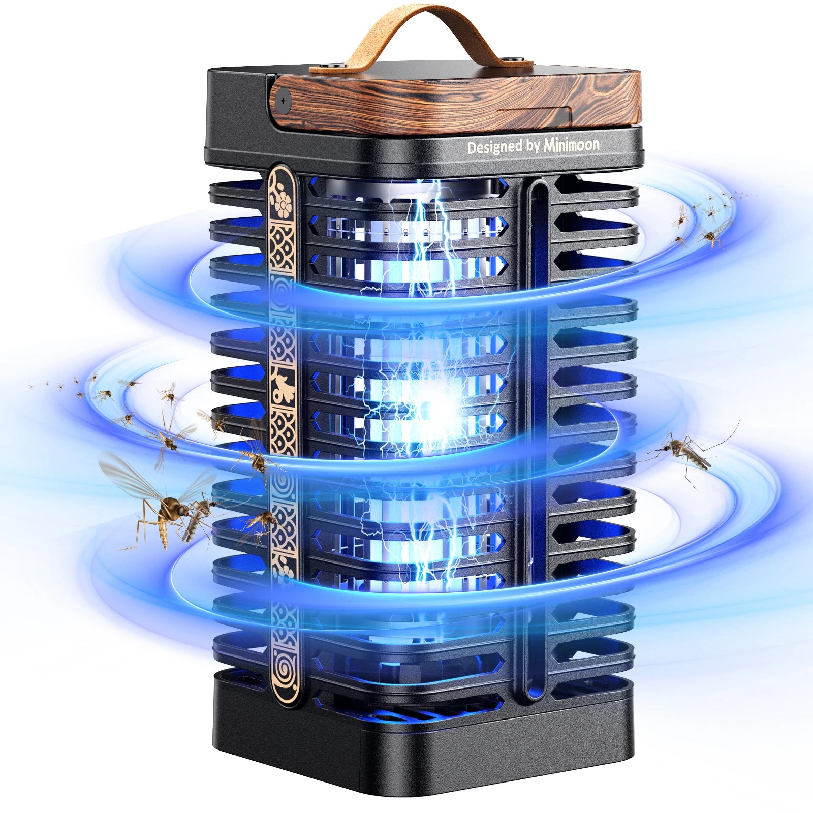 Électrocuteur d'insectes extérieur avec double lumière LED Piège à moustiques 4200V