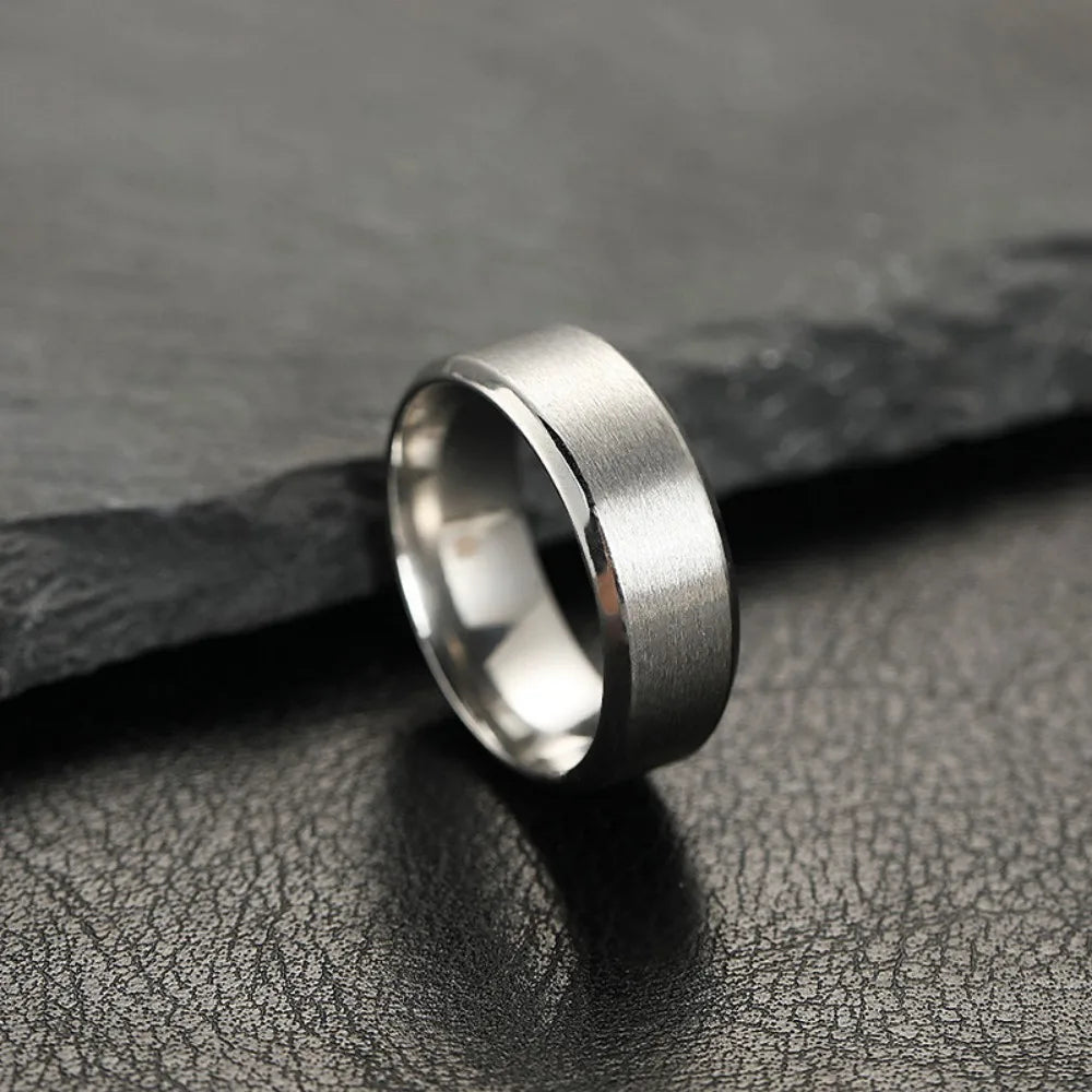 Stainless Steel Black Matte Ring for Men and Women