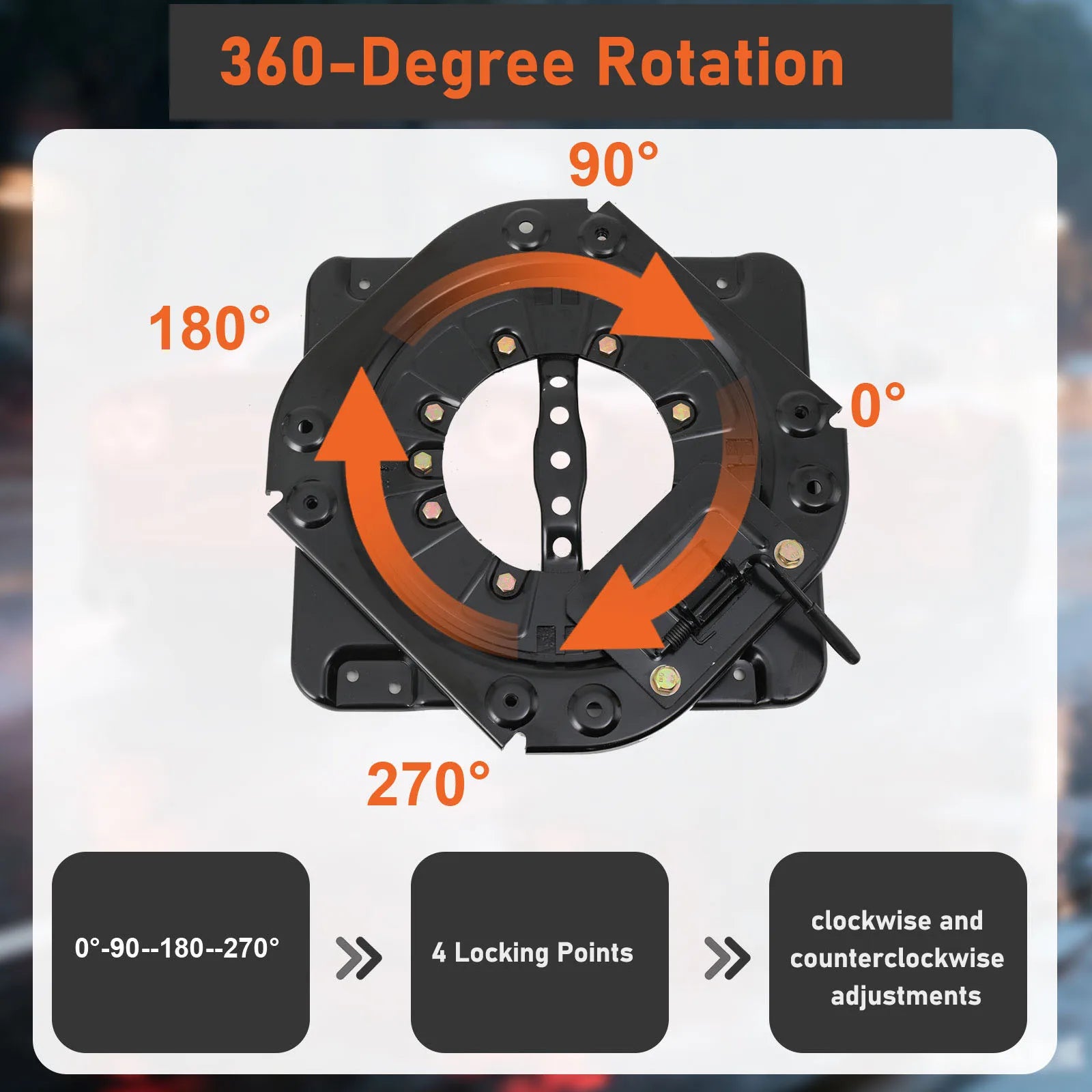 Seat Swivel Base 360 Degree Rotating Motorhome Seat Swivel Turntable 130 KG Load for Campervan Chassis Modification