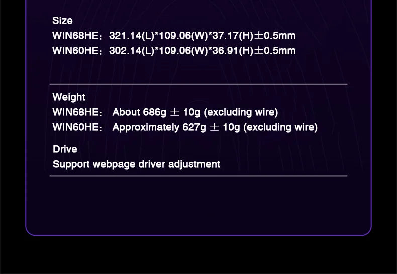 AULA WIN60 WIN68 HE Esport mágneses kapcsolós gamer billentyűzet