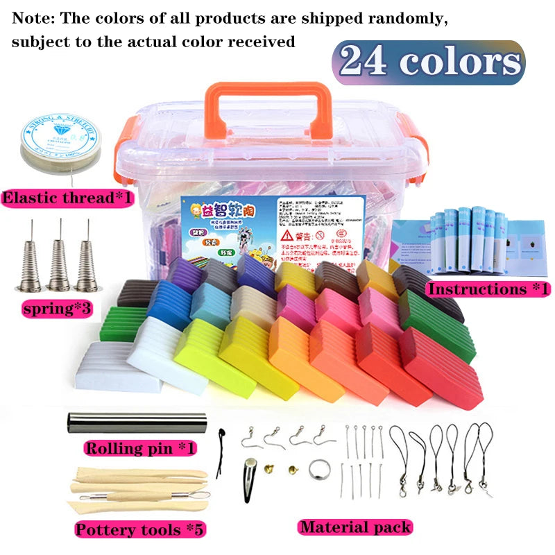 24-Colour Modelling Clay Kit with Sculpting Tools