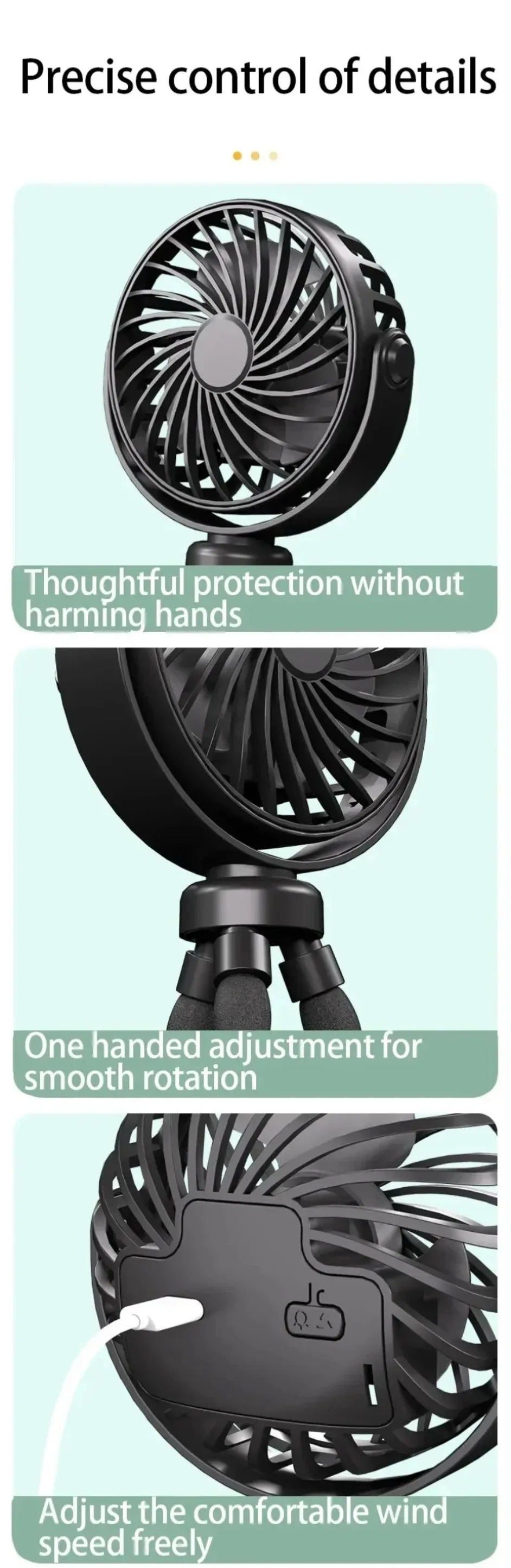 Portable Bladeless Fan for Strollers