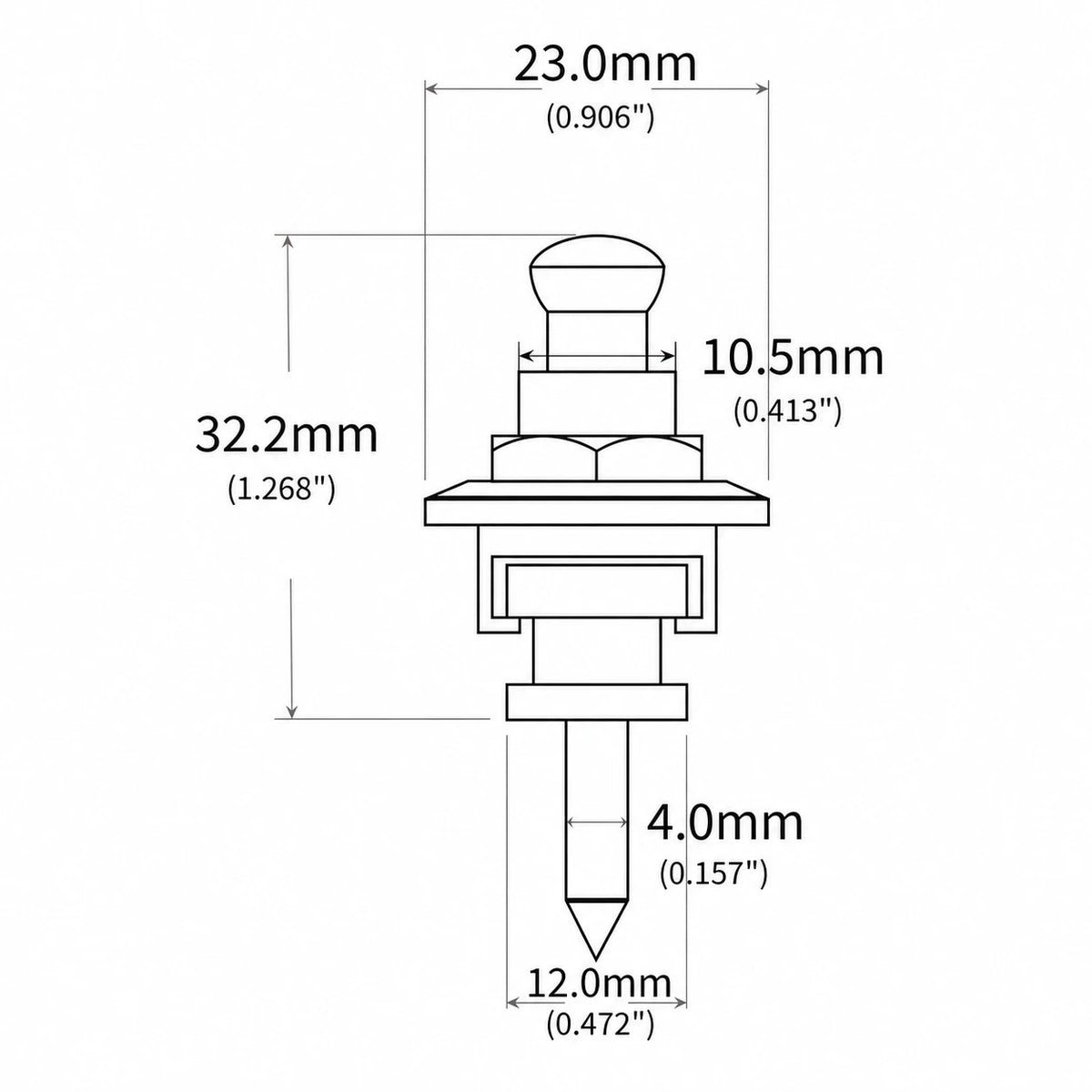 M182-2P Gurtverriegelungen für Gitarre und Bass, 2er-Set