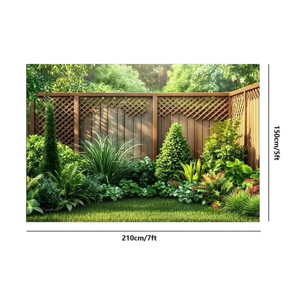 Greenery Print Photography Backdrop, 210 × 150cm