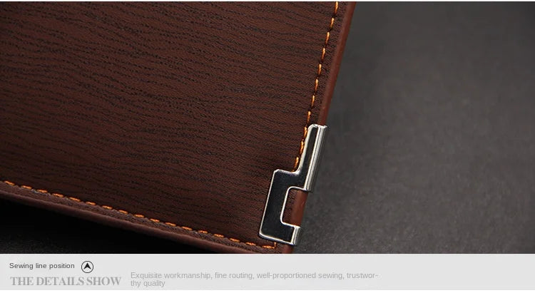 Fashion Casual Men's Short Wallet - Multi-functional Draw Card Holder for Men, Slim Cardholder Bags with Free Shipping