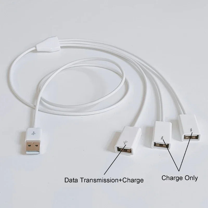 Cablu prelungitor USB 3 în 1, cablu USB cu încărcare rapidă, splitter USB, adaptor USB tată la USB mamă, USB 2.0