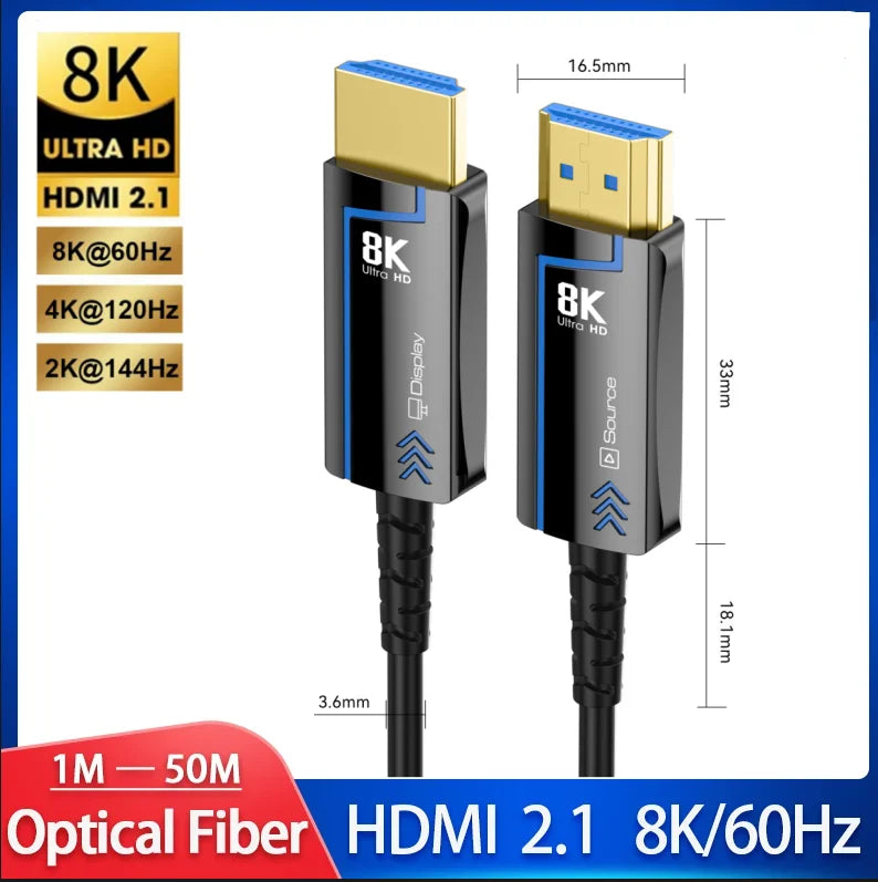 Directional Fibre-Optic HDMI Cable, Multiple Lengths