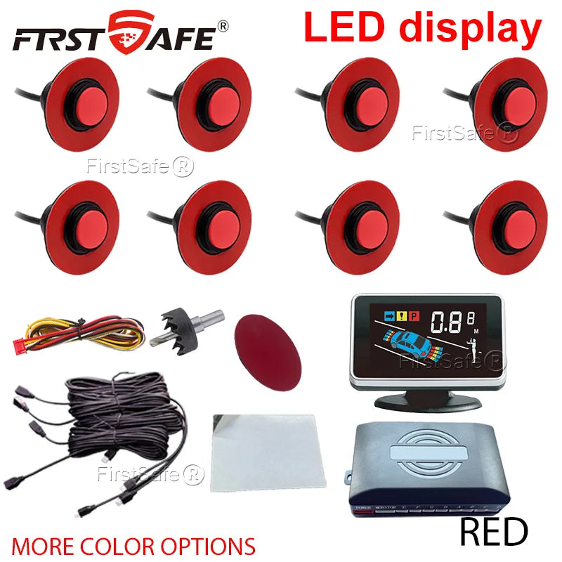 Car Parking Sensor System with LED Display & Voice Alerts Kit